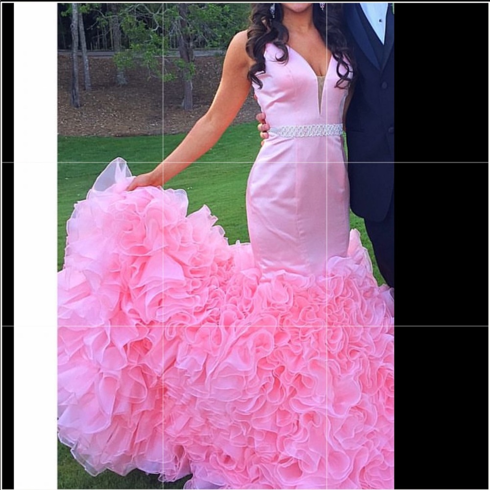 Sherri Hill pink ruffle dress